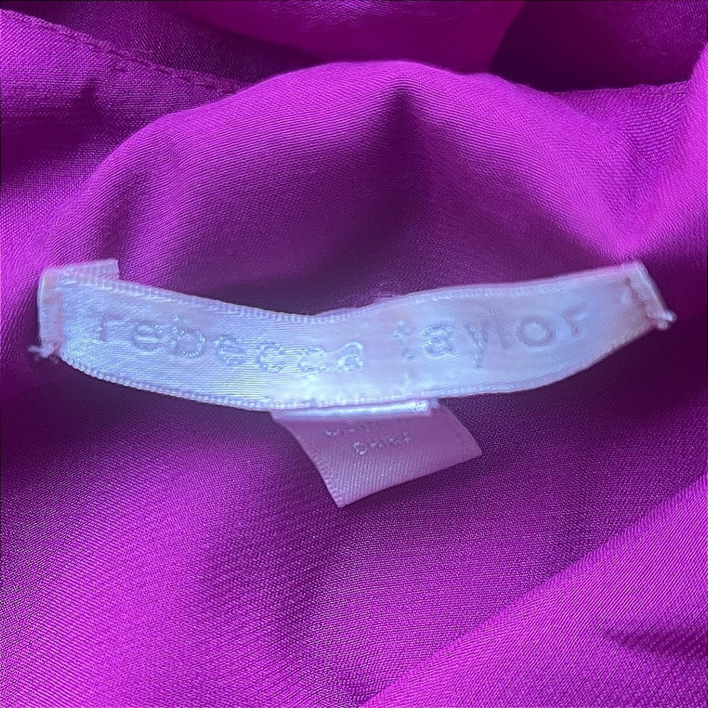 Rebecca Taylor Y2K Vintage Silk Micro Mini Balloon Pink Sheer Silk Embellished 2 - Picture 9 of 10